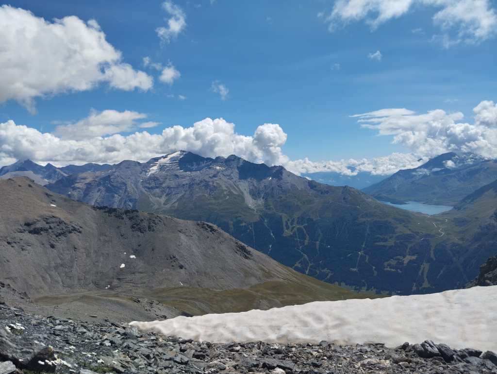 Vue du col sans nom, côté lac du Mont-Cenis